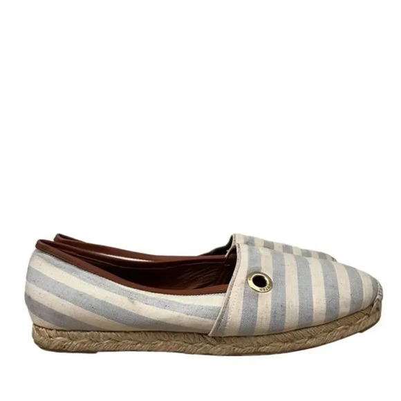 Hunter Adler Blue & White Stripe Espadrille Flats 40 / 9 - Picture 2 of 8